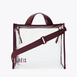 NWT BEIS Stadium Bag Tote in Burgundy